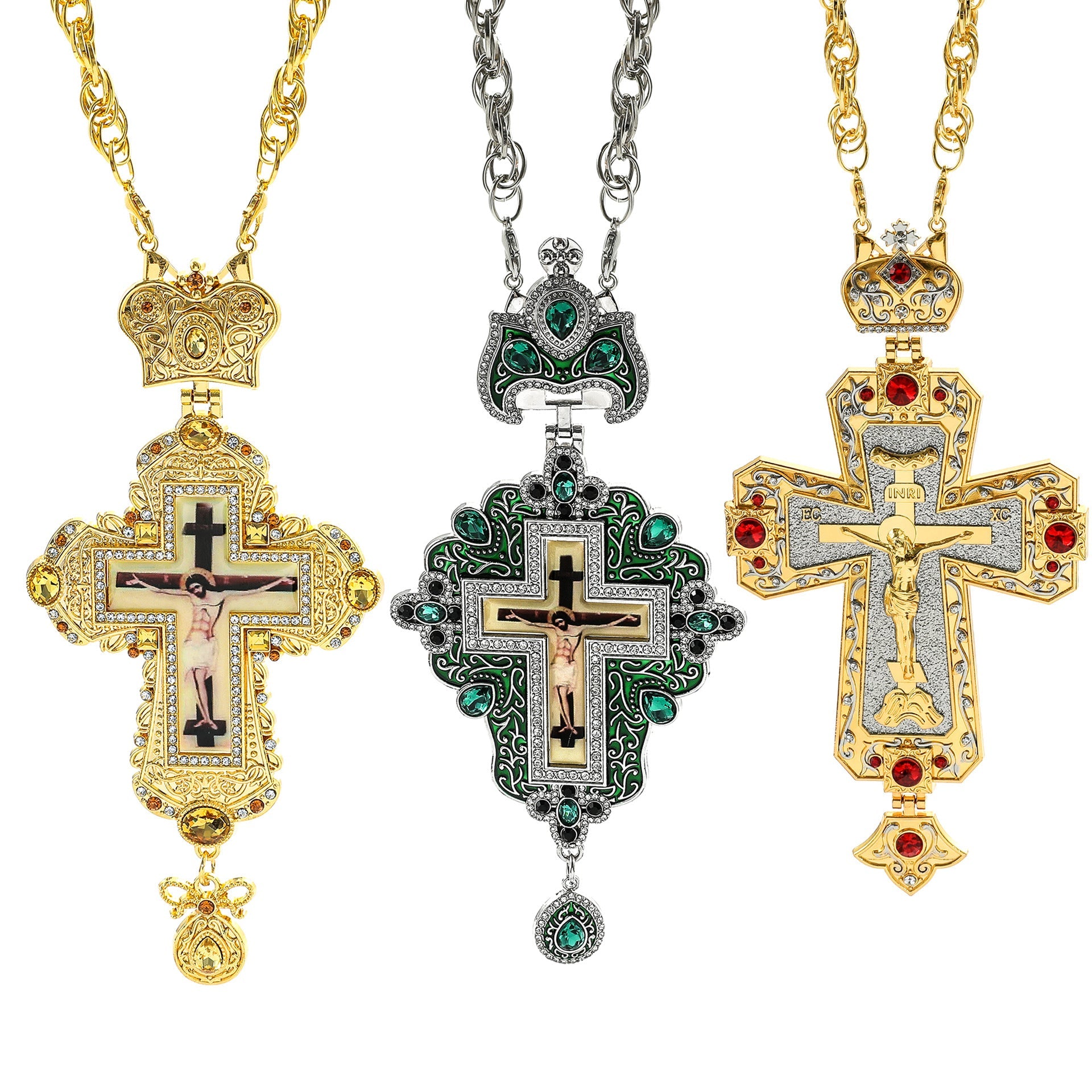 European and American Retro Style Cross Hip-Hop Necklace for Men and Women, 18k Gold-Plated Alloy Pendant